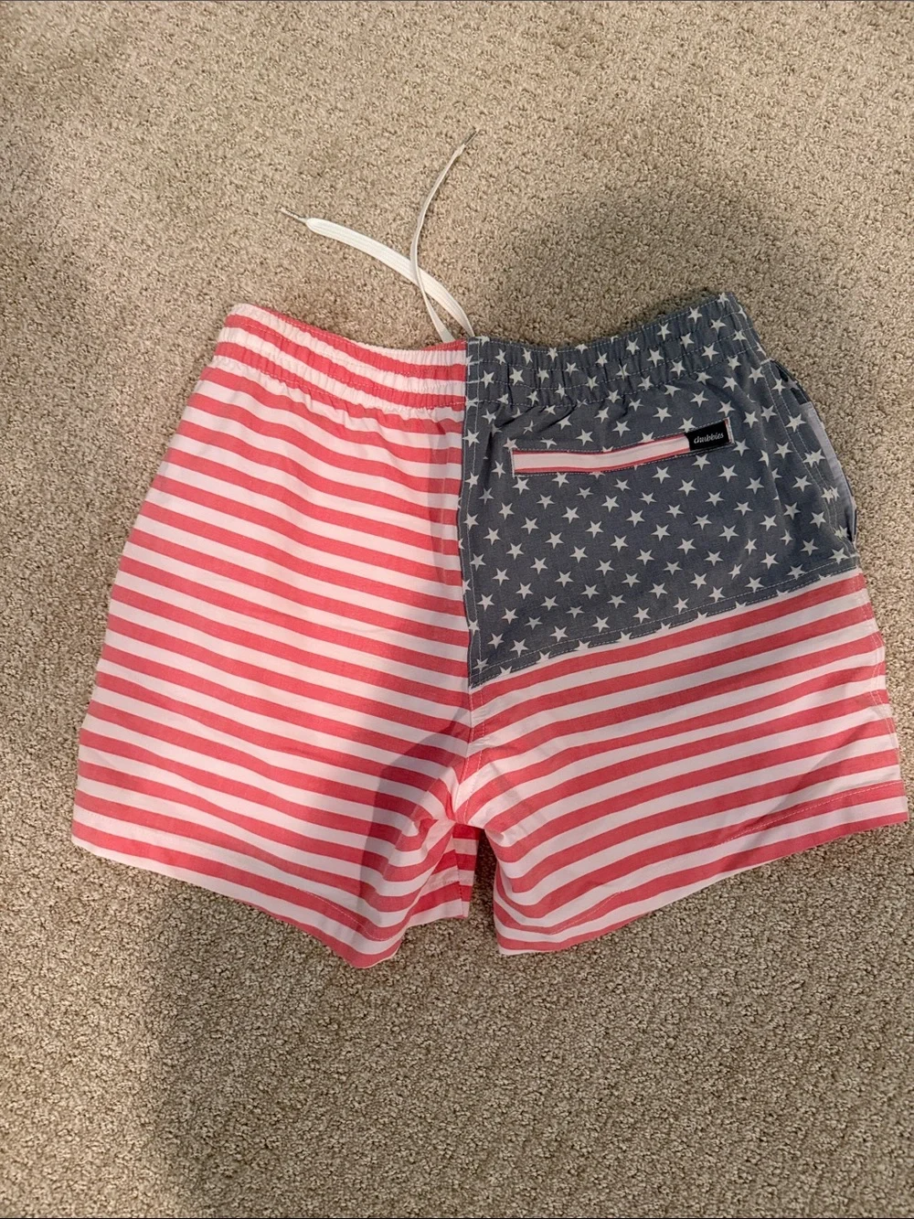 Men's American Flag Swim Shorts - Red & Blue